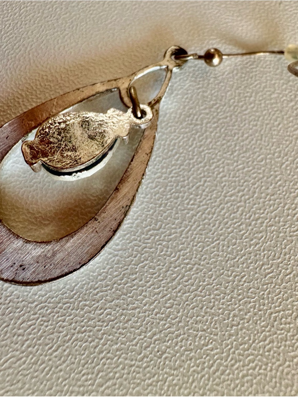 Vintage Silver-Tone Teardrop Dangle Earrings with Crystal Accent - Women Jewelry - Picture 8 of 10